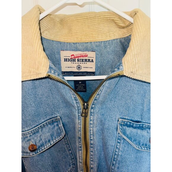 Vintage Y2K High Sierra Streetwear Utility Gorpcore Denim Zip  Jacket M Blue - Picture 6 of 10